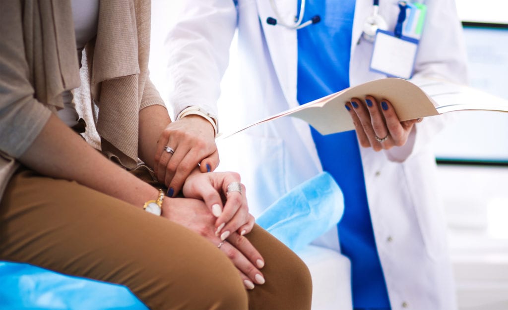 Woman with her doctor